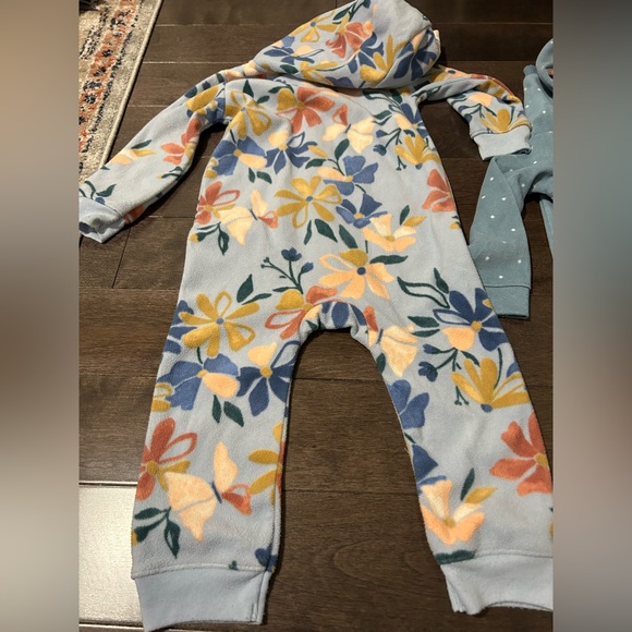 🌸 Baby Girl Hooded Zip-Up Fleece Jumpsuits warm for fall and winter toddler - Picture 4 of 7